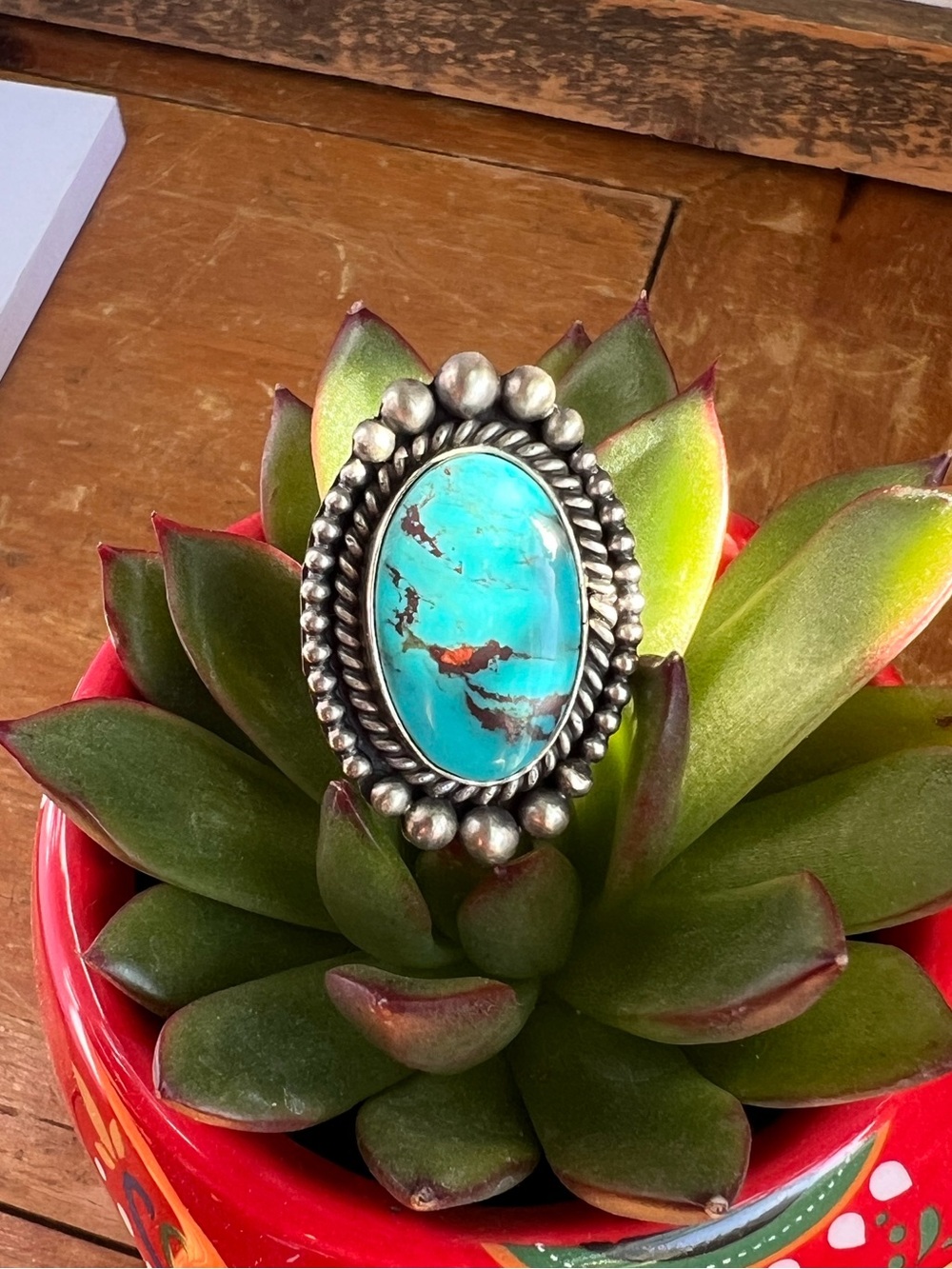 Calladito Diné Turquoise Sterling Silver Ring